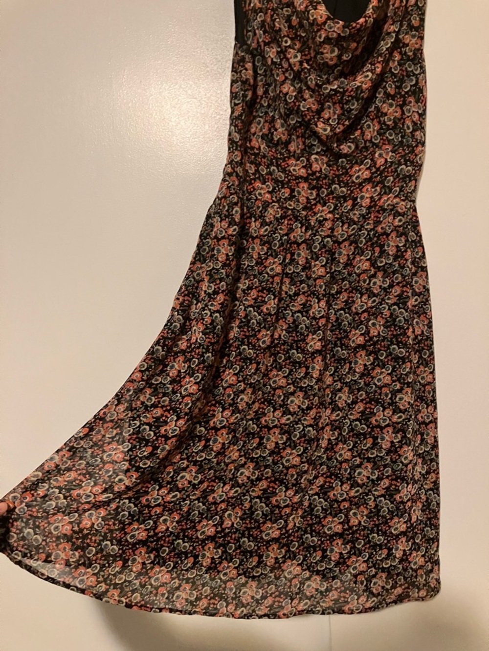 L Eshakti floral a-line drape dress